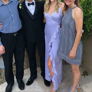 Pastel purple silk dress w/ side leg